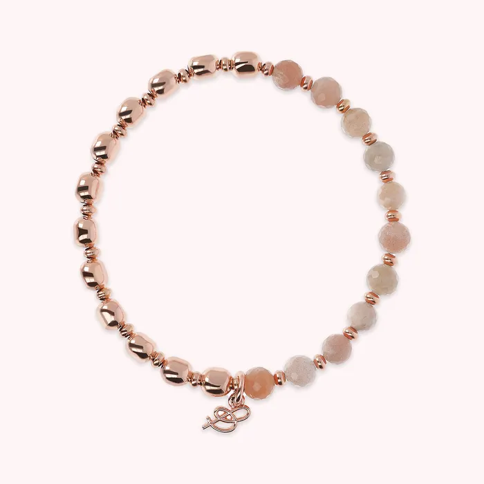 Earrings Bronzallure Bracciale Elastico con Pietre Naturali e Sfere Golden Ros