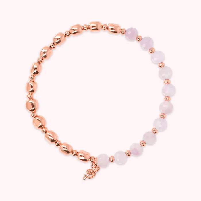 Earrings Bronzallure Bracciale Elastico con Pietre Naturali e Sfere Golden Ros