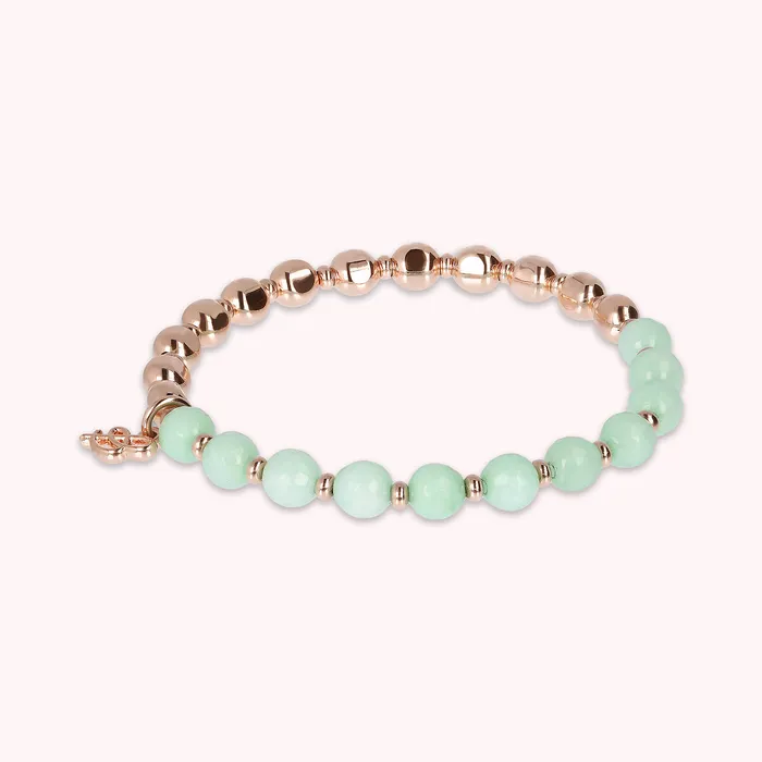 Earrings Bronzallure Bracciale Elastico con Pietre Naturali e Sfere Golden Ros