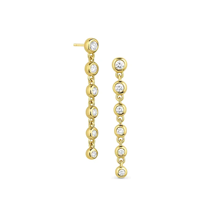Earrings Consider the Wldflwrs Bubble Bezel Diamond Waterfall Earrings