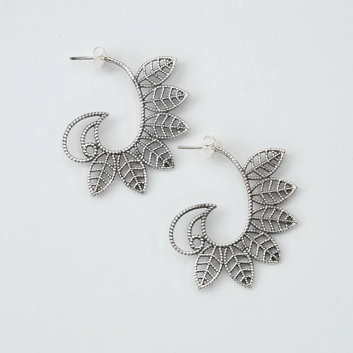 Earrings DC Sterling Silver Bodhi Leaf Earrings