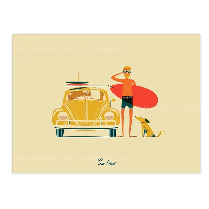Earrings EVERYTHINGIS Surf Check Matted Print by Nick Kuchar Makai 8 x 10