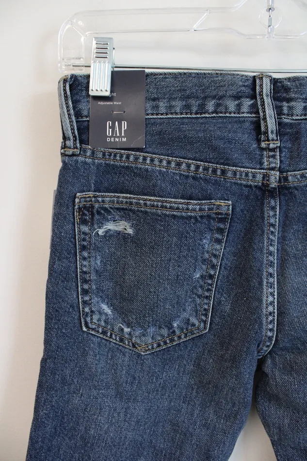 Earrings Jubilee Thrift NEW Gap Straight Leg Distressed Cuffed Jeans Youth 10