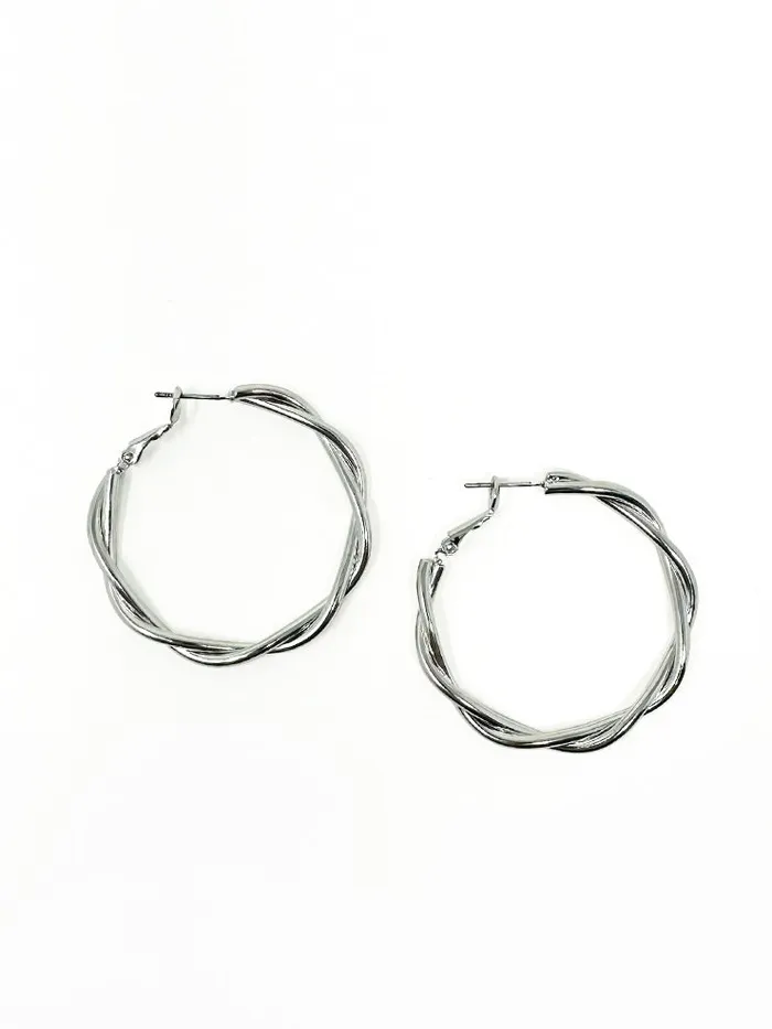 Earrings Must Have Must Get Twisted Hoop Silver