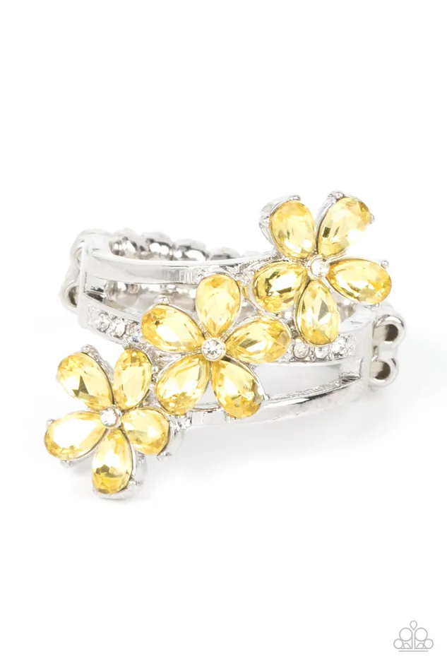 Earrings Paparazzi Accessories Posh Petals Yellow