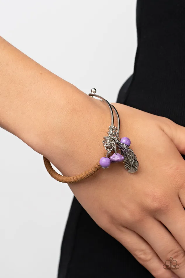 Earrings Paparazzi Accessories Running aFOWL Purple