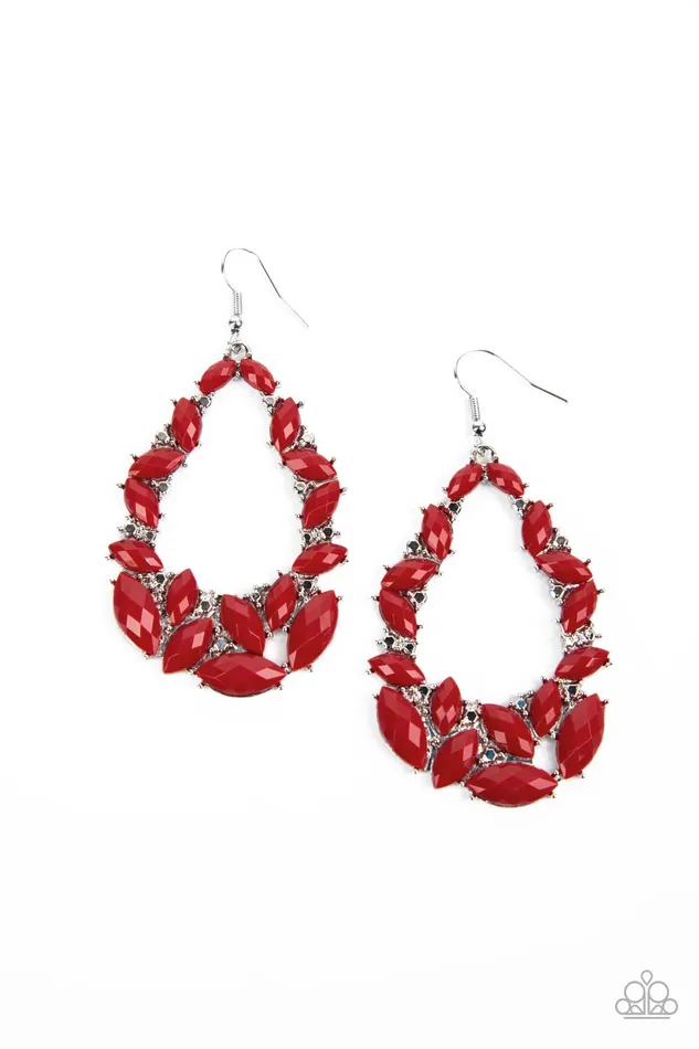 Earrings Paparazzi Accessories Tenacious Treasure Red