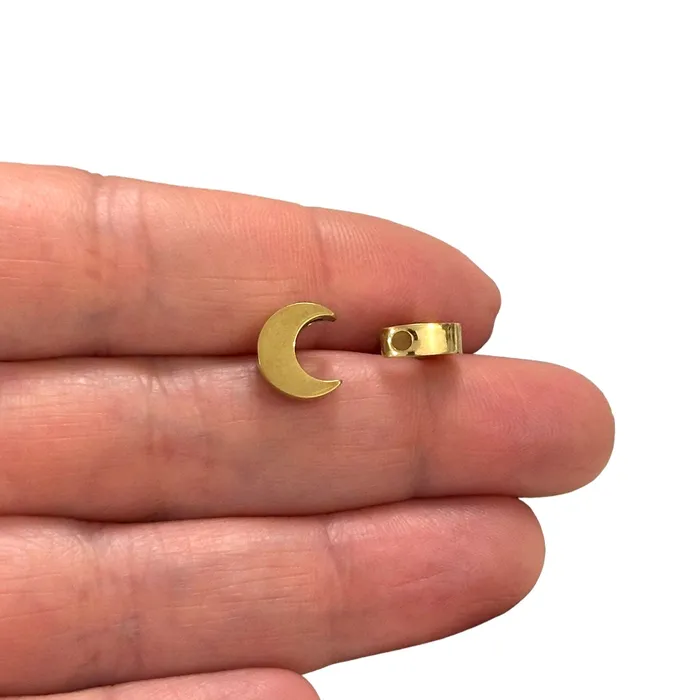 Earrings Peppy Beads 24Kt Gold Plated Stainless Steel Crescent Spacer Charms 2 pcs in a pack Earrings Peppy Beads 24Kt Gold Plated Stainless Steel Crescent Spacer Charms 2 pcs in a pack
