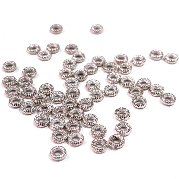 Earrings Peppy Beads 50 pcs Rhodium Wheel Spacers 45mm Rhodium Plated Wheel Spacers Earrings Peppy Beads 50 pcs Rhodium Wheel Spacers 45mm Rhodium Plated Wheel Spacers