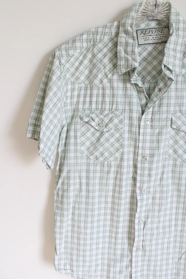 Earrings Rewire Clothing Green Plaid Short Sleeved Button Down Shirt L Rewire