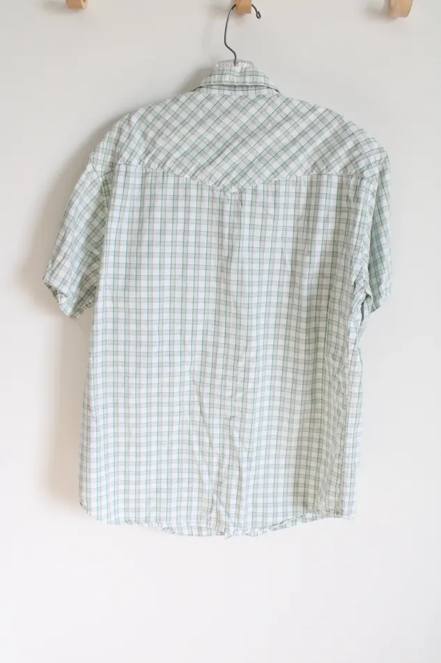 Earrings Rewire Clothing Green Plaid Short Sleeved Button Down Shirt L Rewire