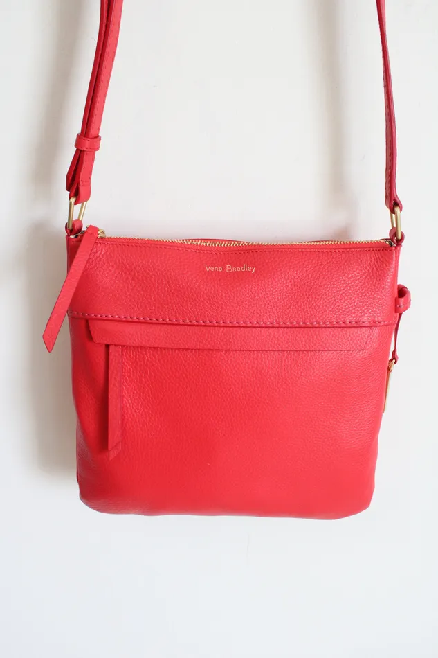Earrings Vera Bradley NEW Vera Bradley Mallory Crossbody Canyon Sunset Red Leather Purse