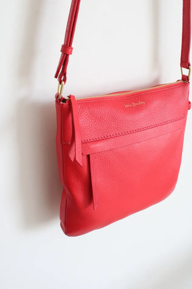 Earrings Vera Bradley NEW Vera Bradley Mallory Crossbody Canyon Sunset Red Leather Purse