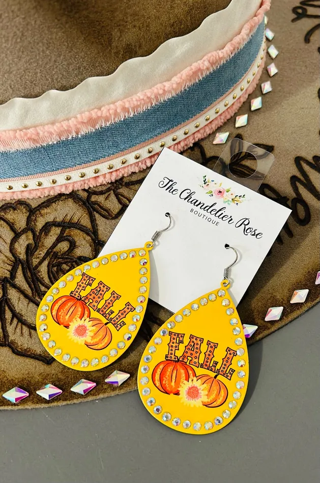 Earrings YKT FALL PUMPKINS PEAR SHAPE EARRINGS YELLOW