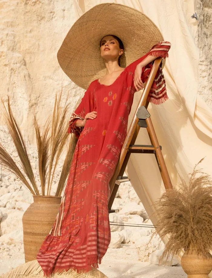 Erika Pea Earrings MARGARITA IKAT LONG DRESS