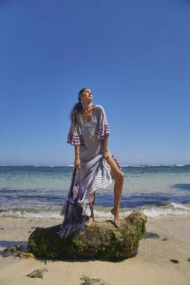 Erika Pea Earrings MARGARITA IKAT LONG DRESS