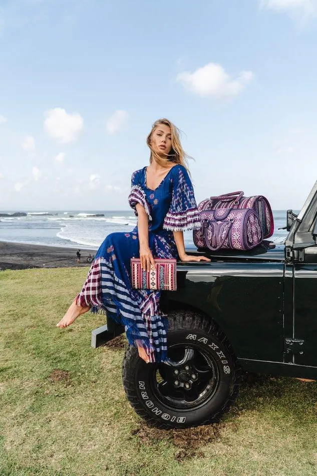 Erika Pea Earrings MARGARITA IKAT LONG DRESS