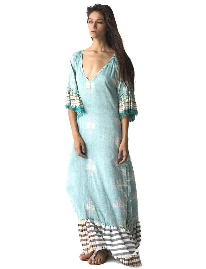 Erika Pea Earrings MARGARITA IKAT LONG DRESS