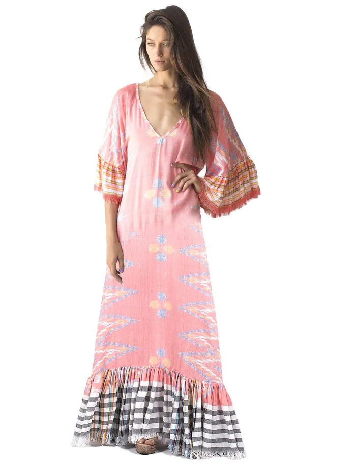 Erika Pea Earrings MARGARITA IKAT LONG DRESS