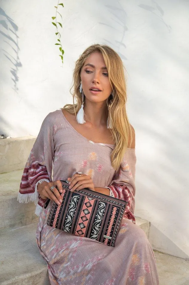 Erika Pea Earrings MARGARITA IKAT LONG DRESS