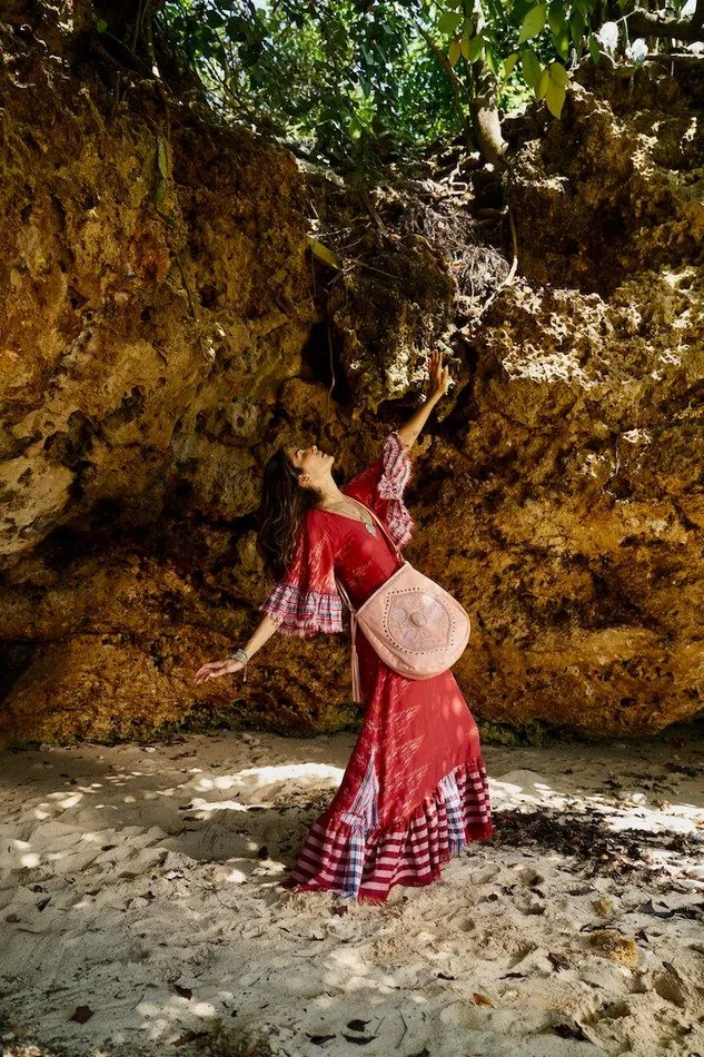 Erika Pea Earrings MARGARITA IKAT LONG DRESS