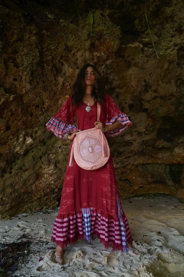 Erika Pea Earrings MARGARITA IKAT LONG DRESS
