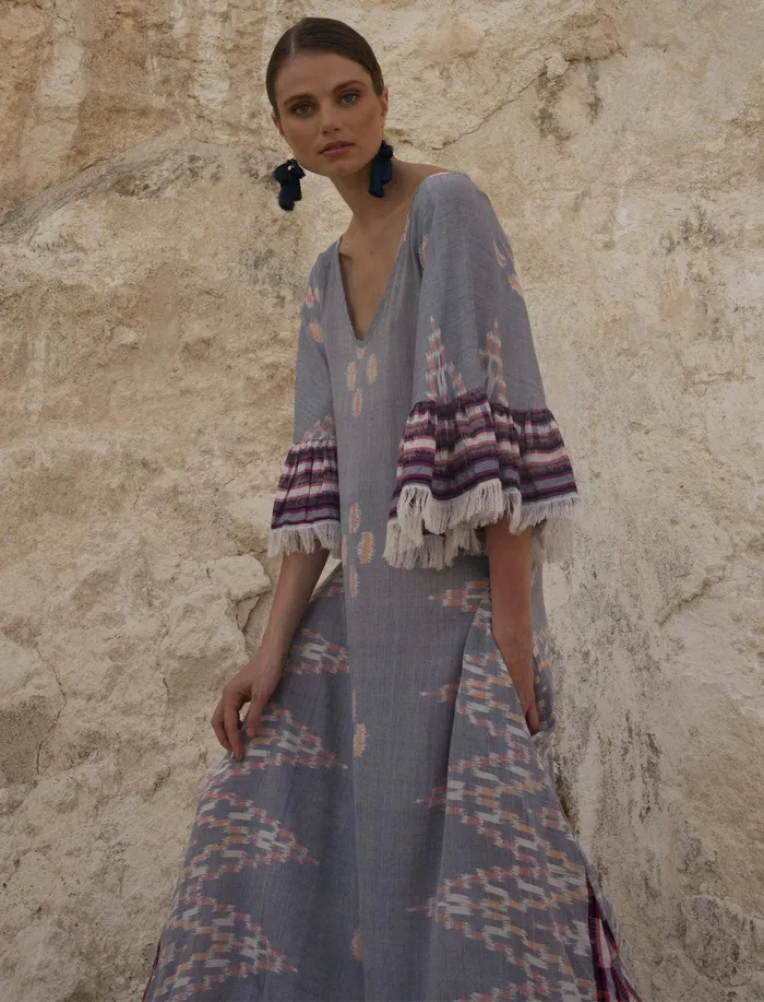 Erika Pea Earrings MARGARITA IKAT LONG DRESS