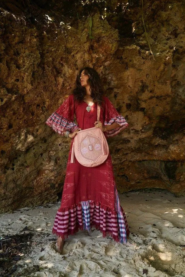 Erika Pea Earrings MARGARITA IKAT LONG DRESS