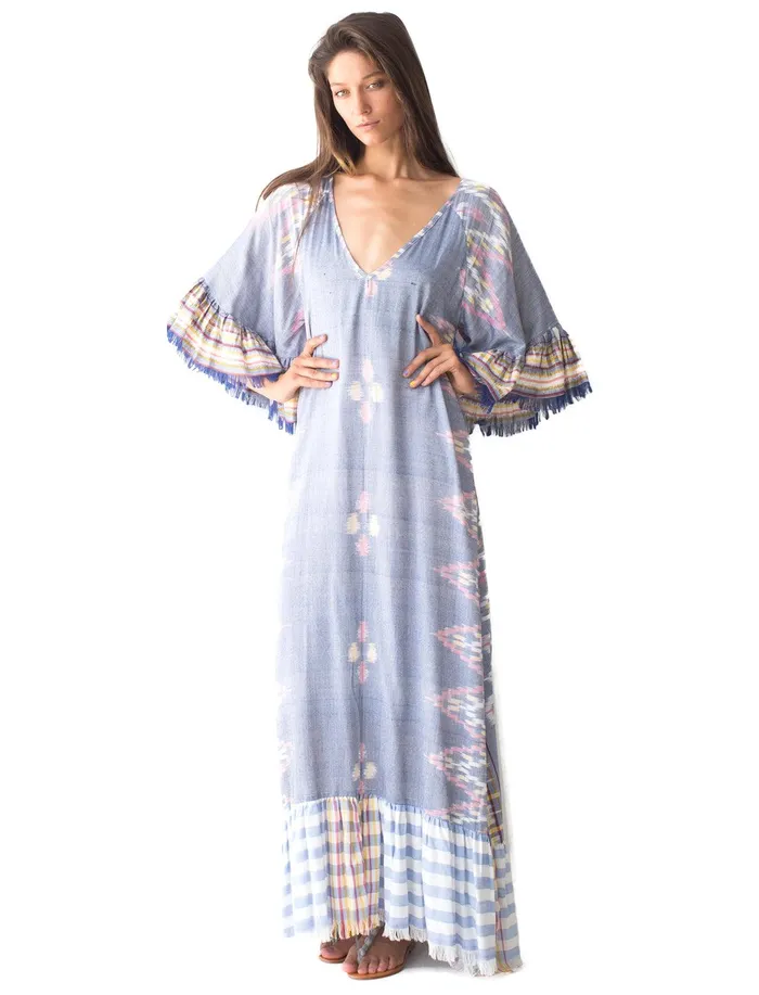 Erika Pea Earrings MARGARITA IKAT LONG DRESS