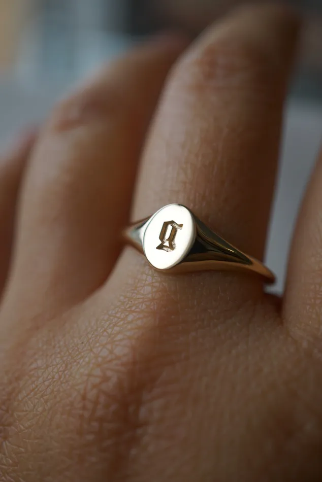 Initial Signet Ring madetoorder Foe Dear Rings