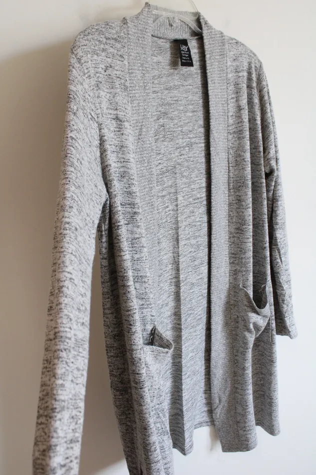Lildy Rings Lildy Open Front Heathered Gray Cardigan LXL