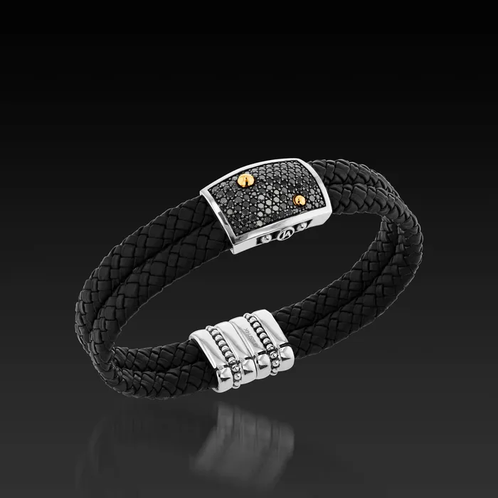Matrix Black Diamond Double Leather Bracelet John Atencio Bracelets