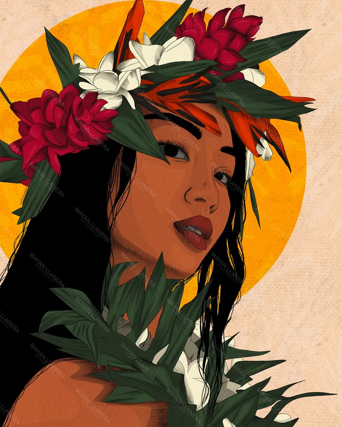 MAYANLLANERA Earrings Pualani Crown Art Print by Mayan Llanera 11x14