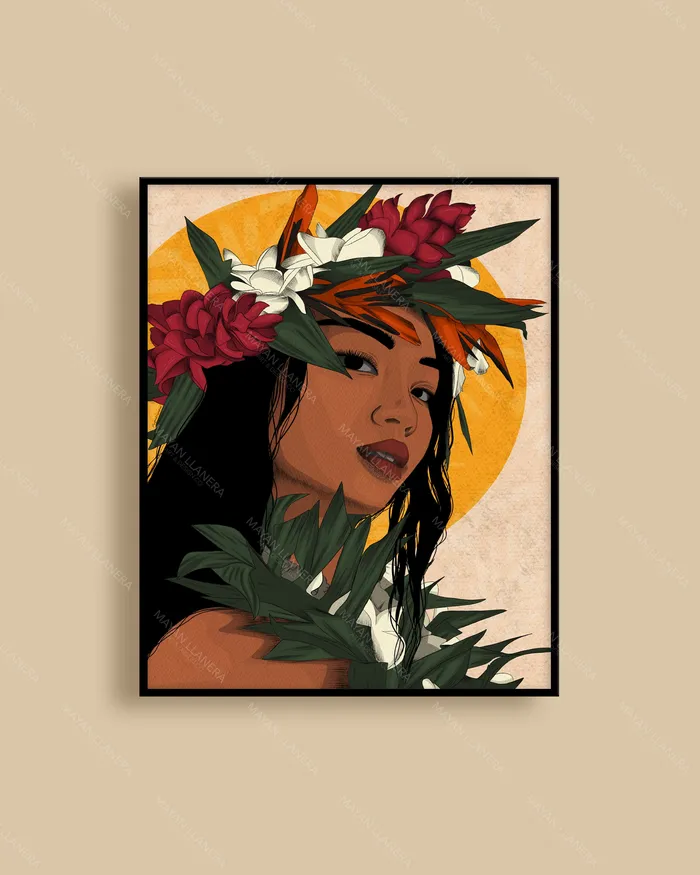 MAYANLLANERA Earrings Pualani Crown Art Print by Mayan Llanera 11x14
