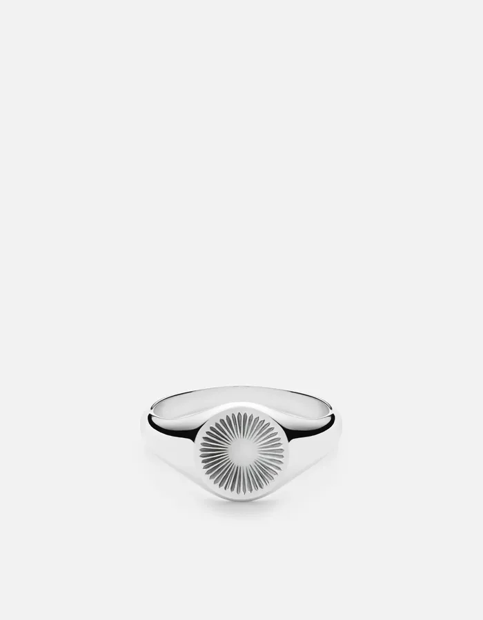 Miansai Rings Solar Signet Ring Sterling Silver