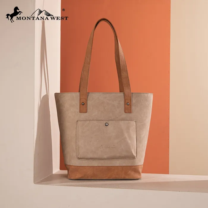 MONTANA WEST Earrings Montana West Embroidered Collection Tote Tan