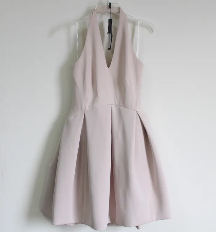 Necklaces Halston Halston Heritage Buff Color Structured Halter Dress 4