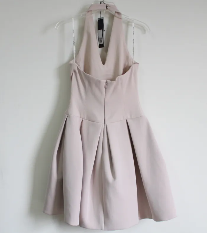 Necklaces Halston Halston Heritage Buff Color Structured Halter Dress 4