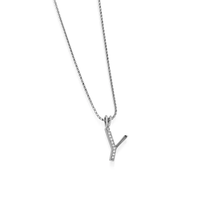 Necklaces Initial Y Diamond Pendant John Atencio