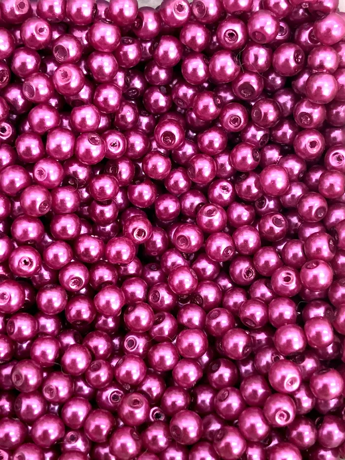 Necklaces Peppy Beads Glass Pearl Beads 6mm 8mm Burgundy Color