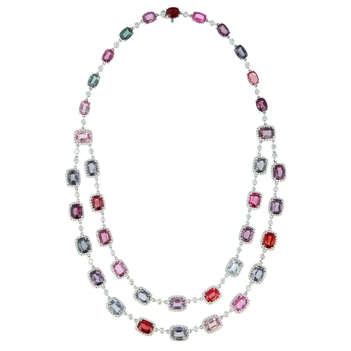 Necklaces Stephen Silver 8658 Carat Spinel and Diamond Necklace
