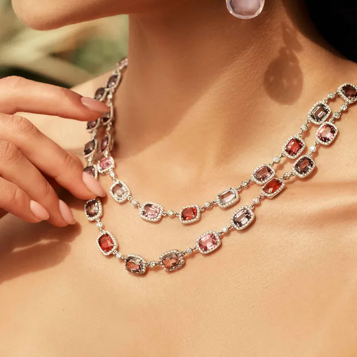 Necklaces Stephen Silver 8658 Carat Spinel and Diamond Necklace