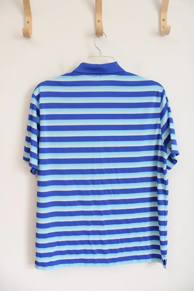 Nike Rings Nike Golf Standard Fit Blue Striped Polo L