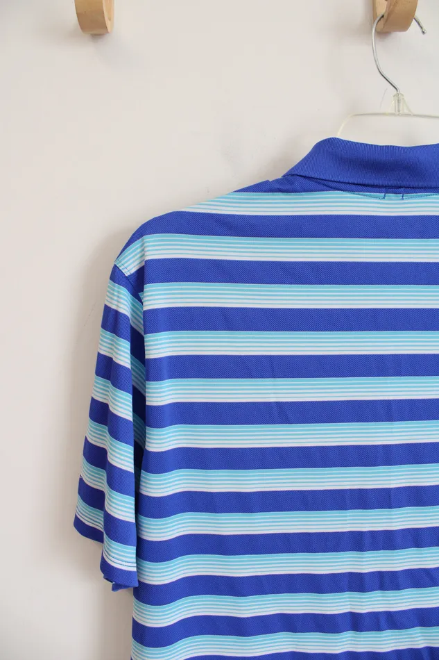 Nike Rings Nike Golf Standard Fit Blue Striped Polo L