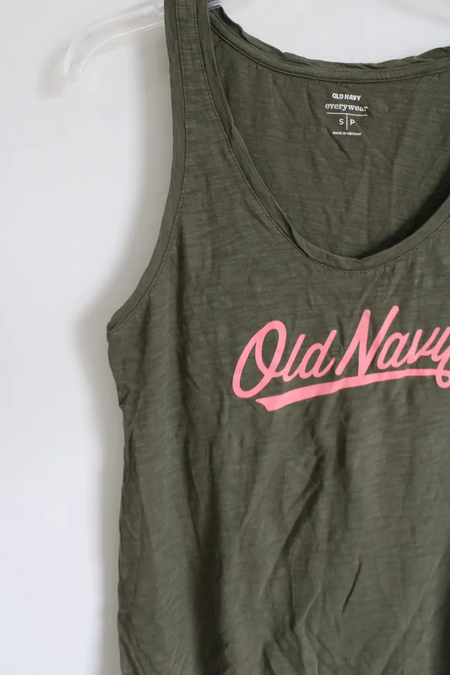 Old Navy Old Navy Olive Green Pink Logo Tank S Earrings