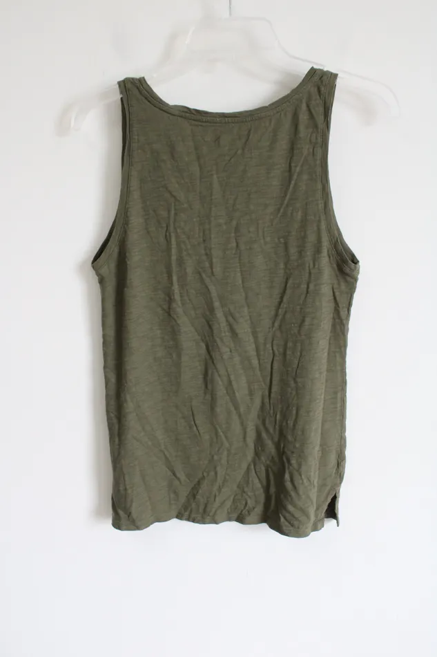Old Navy Old Navy Olive Green Pink Logo Tank S Earrings