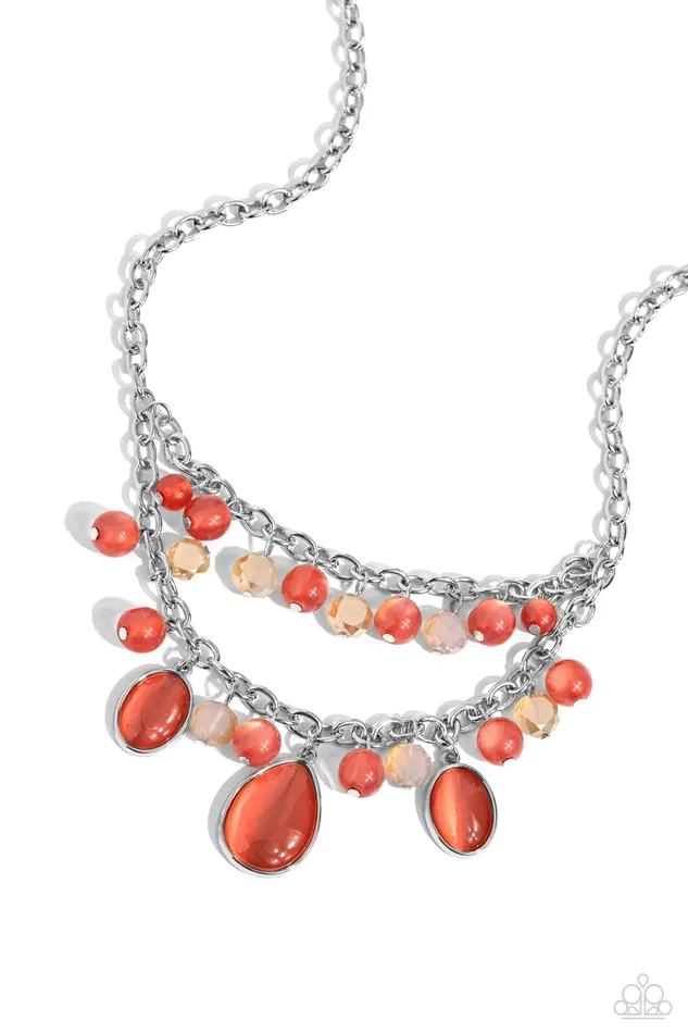 Paparazzi Accessories Earrings Dewy Disposition Orange