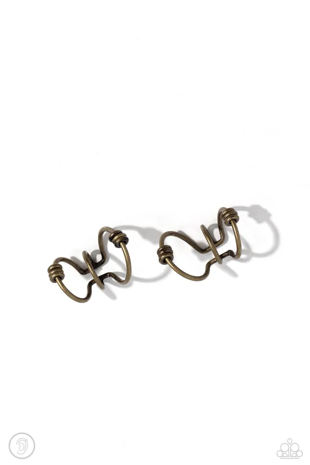 Paparazzi Accessories Earrings Mobile Maven Brass