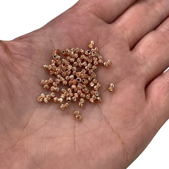 Peppy Beads Rose Gold Plated Laser Cut 2mm Spacer Beads Rose Gold Plated 2mm Dorica Spacer Beads 50 beads in a pack Earrings Peppy Beads Rose Gold Plated Laser Cut 2mm Spacer Beads Rose Gold Plated 2mm Dorica Spacer Beads 50 beads in a pack Earrings