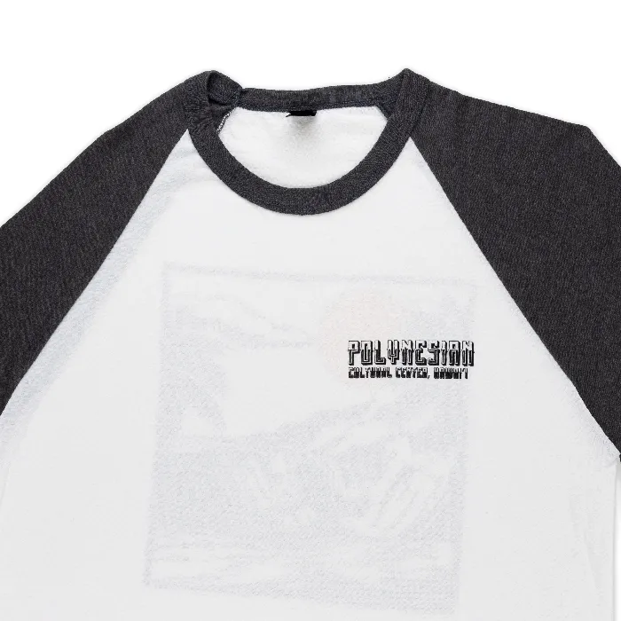 Polynesian Cultural Center Sun Surfer Raglan Tee Shirt WhiteHeather Charcoal GREATMOUNTAINWE Rings